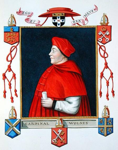 Portrait of Thomas Wolsey (c.1475-1530) Cardinal and Statesman from 'Memoirs of the Court of Queen E van Sarah Countess of Essex