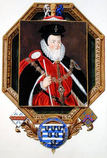 Portrait of William Cecil (1520-98) 1st Baron Burghley from 'Memoirs of the Court of Queen Elizabeth van Sarah Countess of Essex