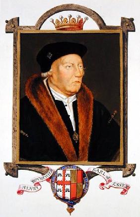 Portrait of Henry Bourchier (d.1539) 2nd Earl of Essex from 'Memoirs of the Court of Queen Elizabeth
