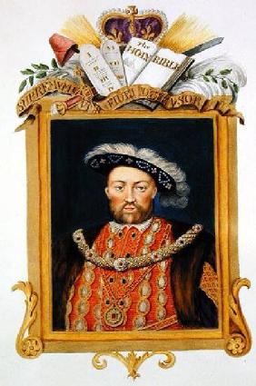 Portrait of Henry VIII (1491-1547) as Defender of the Faith from 'Memoirs of the Court of Queen Eliz