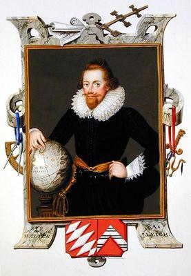 Portrait of Sir Walter Raleigh (c.1552-1618) from 'Memoirs of the Court of Queen Elizabeth', publish