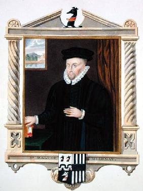 Portrait of Sir Walter Mildmay (c.1520-89) from 'Memoirs of the Court of Queen Elizabeth' after a po