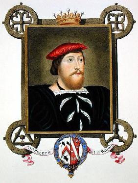Portrait of Thomas Boleyn (1477-1539) Earl of Wiltshire from 'Memoirs of the Court of Queen Elizabet