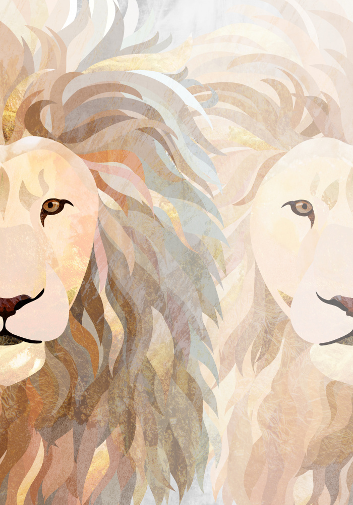 Lion half face 2 van Sarah Manovski