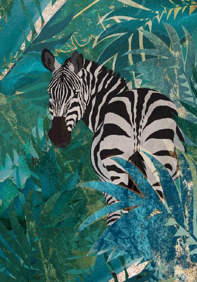 Zebra in the jungle 1
