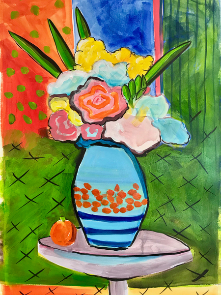 Vase of flowers van Sarah Thompson-Engels