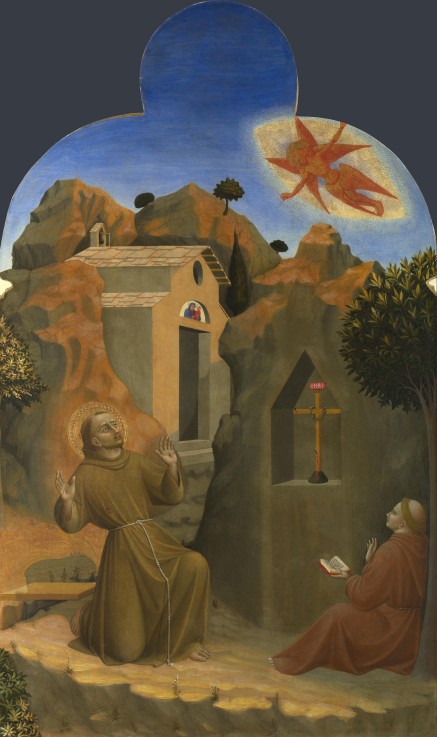 The Stigmatisation of Saint Francis (From Borgo del Santo Sepolcro Altarpiece) van Sassetta