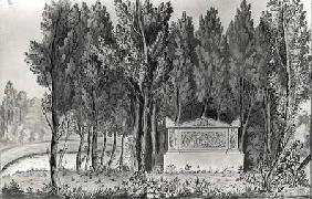 Jean-Jacques Rousseau's (1712-78) tomb at Ermenonville