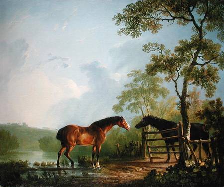 Mare and Stallion in a Landscape van Sawrey Gilpin