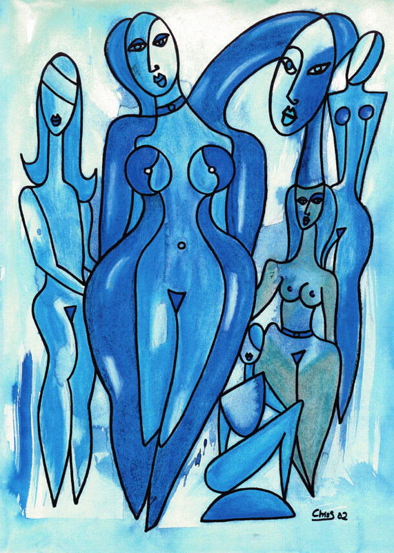 Blue sisters van Christine Schirrmacher 