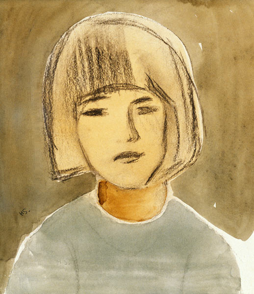 Portrait eines Mädchen. van Helene Sofia Schjerfbeck