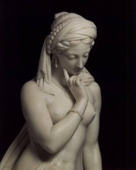 `Greek Slave Girl', marble sculpture van Scipio Tadolini