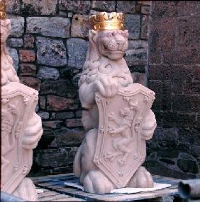 Heraldic lion, from the roof of the Great Hall