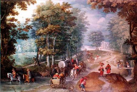 Peasants Journeying van Sebastian Vrancx
