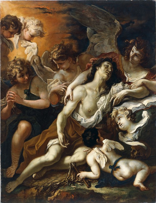 Saint Mary Magdalen surrounded by angels van Sebastiano Ricci