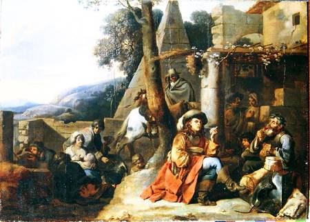Bohemians and Soldiers at Rest van Sébastien Bourdon