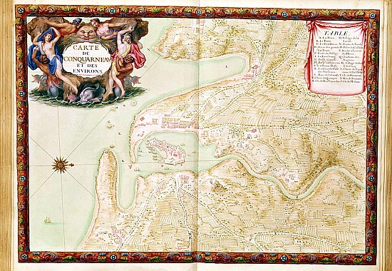 Ms 988 volume 3 fol.31 Map of Concarneau, from the ''Atlas Louis XIV'', 1683-88 van Sebastien Le Prestre de Vauban