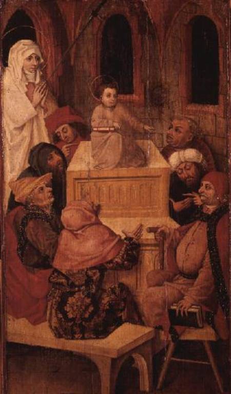 The Twelve Year Old Jesus in the Temple (tempera on panel) van Second Master of Aranyosmarot
