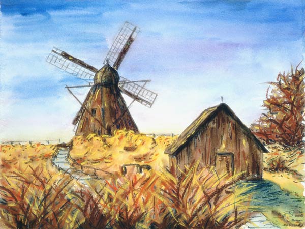 Windmühle in Skagen - Dänemark van Eva Seltmann-Reinig