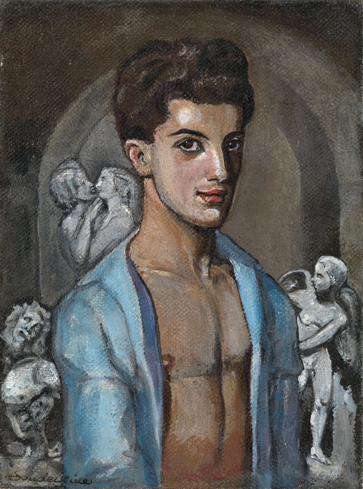 Portrait of the choreographer and ballet dancer Léonide Massine (1896-1979) van Sergei Jurijewitsch Sudeikin