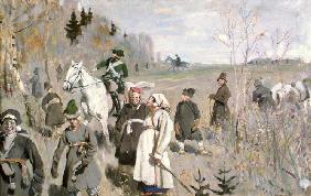 Hunting at the time of the tsar Peter The Great