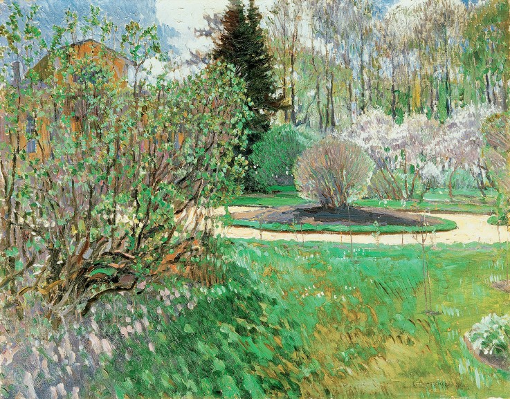 A garden. Spring van Sergej Arsenjewitsch Winogradow