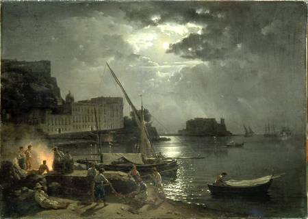 View of Naples in Moonlight van Silvestr Fedosievich Shchedrin