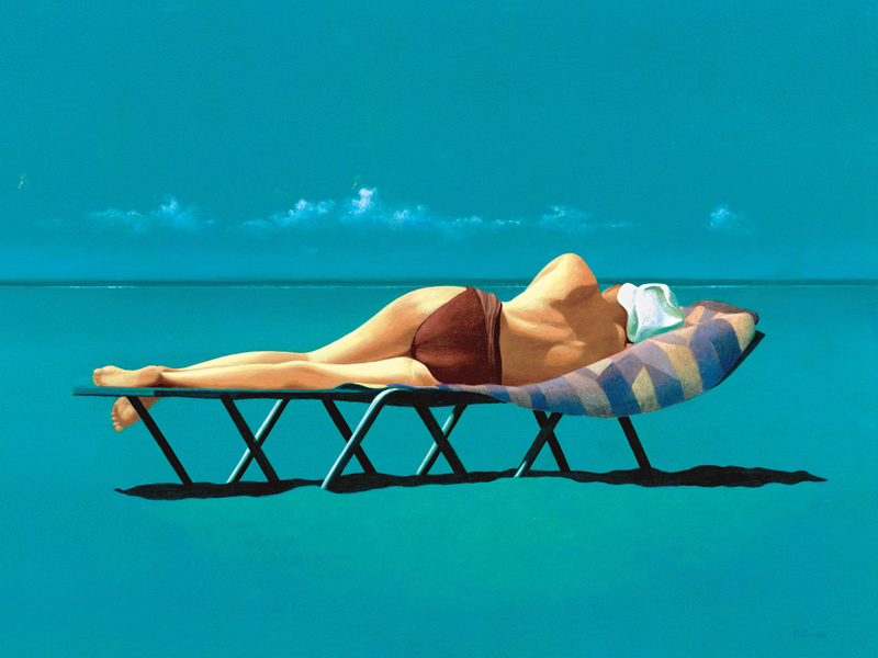 Sunbather (oil on canvas)  van Simon  Cook