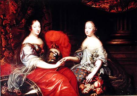 Portrait of Anne of Austria (1601-66) and her Niece and Step-daughter Marie-Therese of Austria (1638 van Simon Renard de Saint-Andre