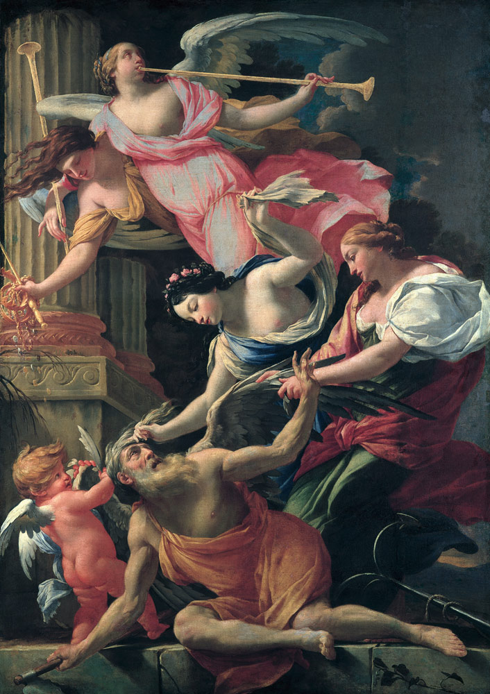 Vouet / Cupid & Venus beat Saturn c.1645 van Simon Vouet