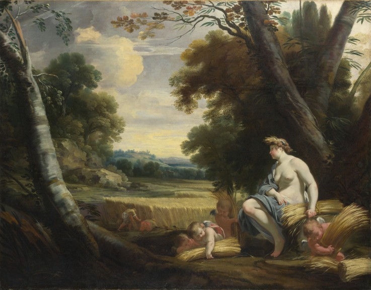 Ceres and Harvesting Cupids van Simon Vouet