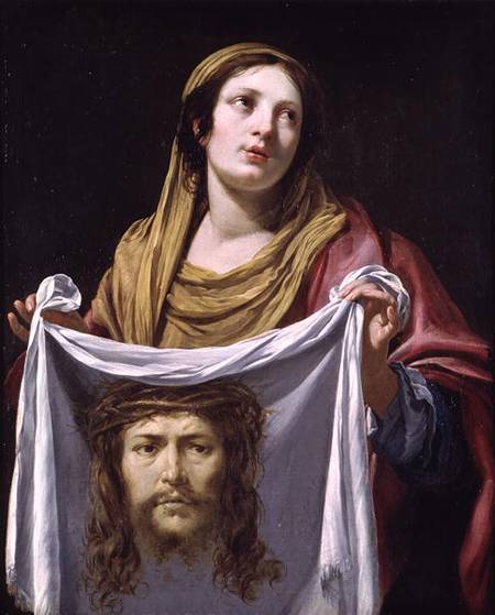 St. Veronica Holding the Holy Shroud van Simon Vouet