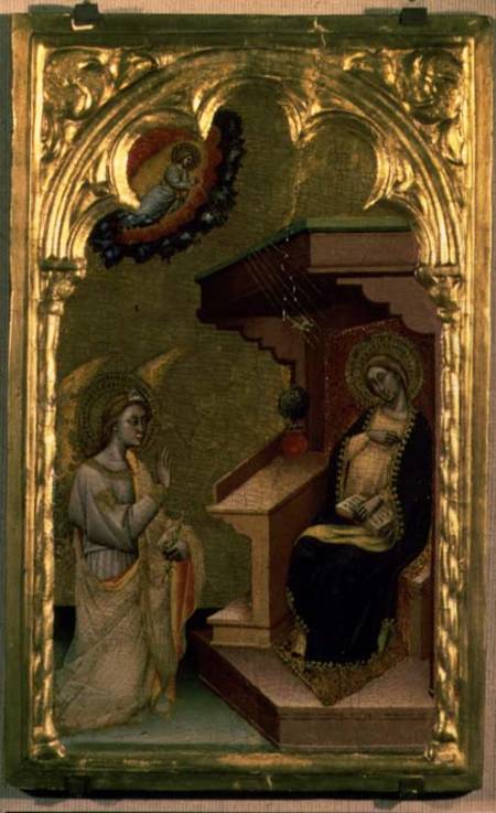 The Annunciation (tempera & gold on panel) van Simone de Crocefissi