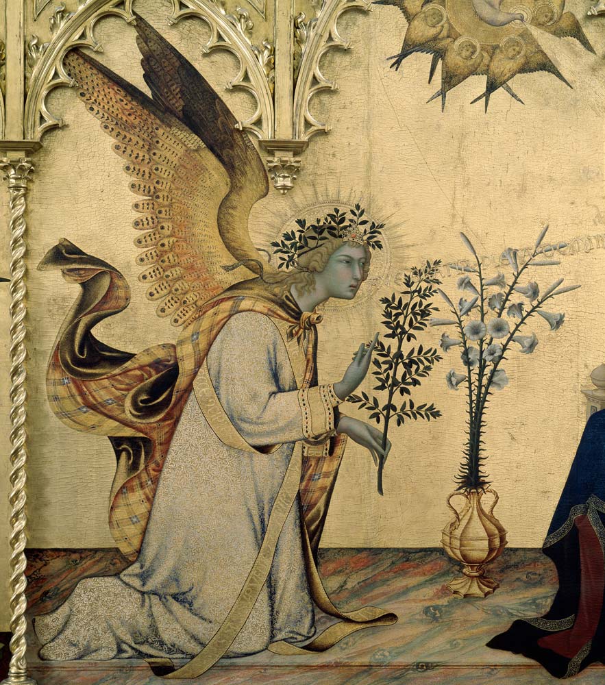Simone Martini, Annunciation, Angel van Simone Martini