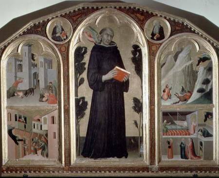 The Blessed Agostino Novello Altarpiece, with four of his miracles van Simone Martini
