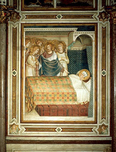 Christus erscheint dem hl. Martin von Tours im Traum van Simone Martini