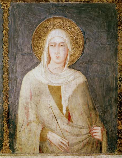 Five Saints, detail of St. Clare van Simone Martini