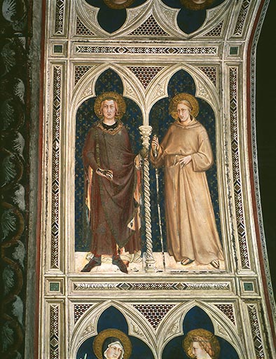 Die Heiligen Ludwig IX. und Ludwig von Toulouse van Simone Martini