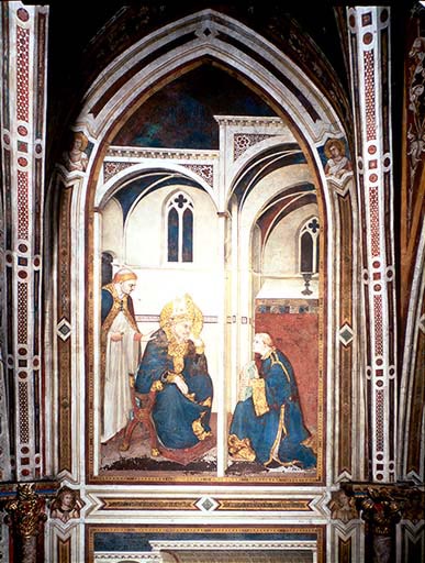 Die Vision des hl. Ambrosius van Simone Martini