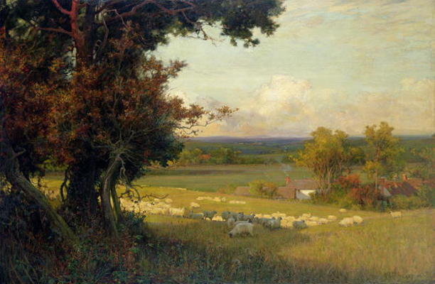 The Golden Valley (oil on canvas) van Sir Alfred East