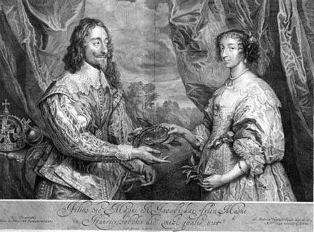 Charles I (1600-49) and Henrietta Maria (1609-69) engraved by George Vertue (1684-1756) after a pain van Sir Anthony van Dijck