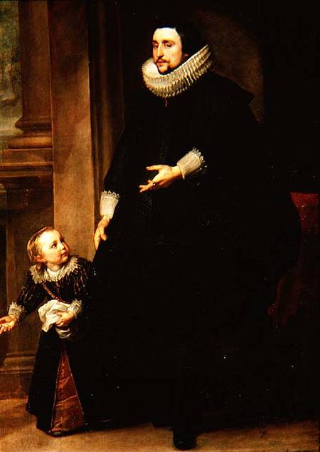 Portrait of a Nobleman and his Child or Portrait of the Brother of Rubens van Sir Anthony van Dijck