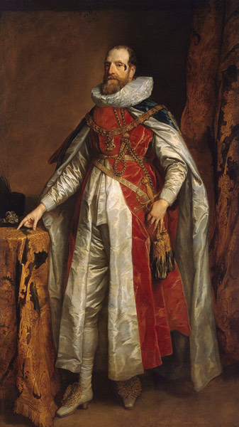 Portrait of Henry Danvers, 1st Earl of Danby (1573-1644), in robes as Knight of the Garter van Sir Anthony van Dijck