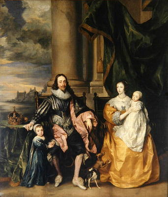 Charles I (1600-49) and his Family (oil on canvas) van Sir Anthony van Dyck