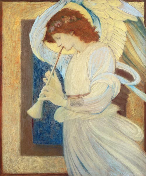An Angel Playing a Flageolet van Sir Edward Burne-Jones