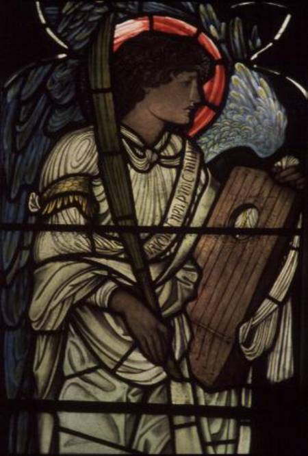 Angel with a Lyre, from the St. Cecilia Window, Christ Church, Oxford van Sir Edward Burne-Jones