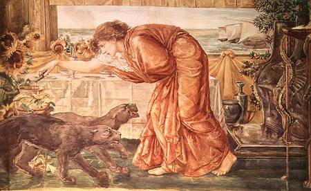 Circe Pouring Poison into a Vase and Awaiting the Arrival of Ulysses van Sir Edward Burne-Jones