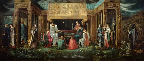 Der Schlaf des König Artus in Avalon van Sir Edward Burne-Jones