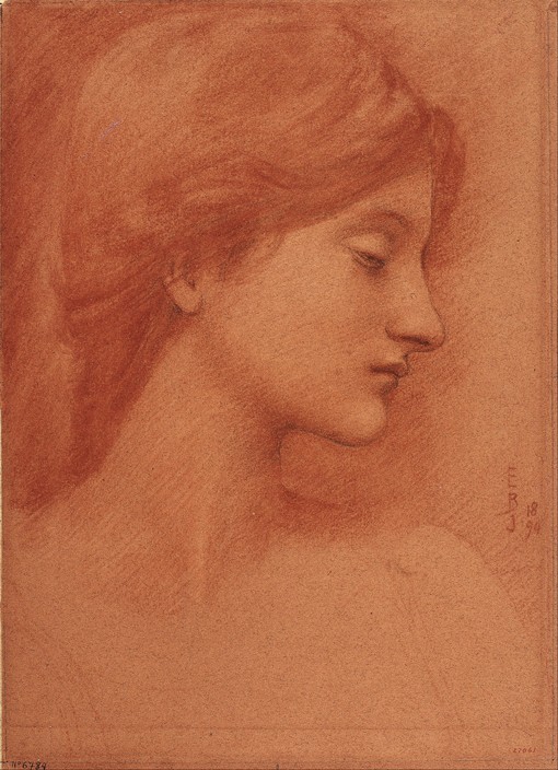 Female Head van Sir Edward Burne-Jones