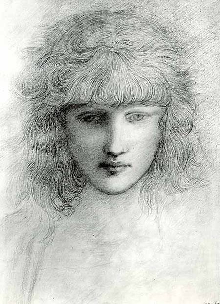 Head of a Girl van Sir Edward Burne-Jones
